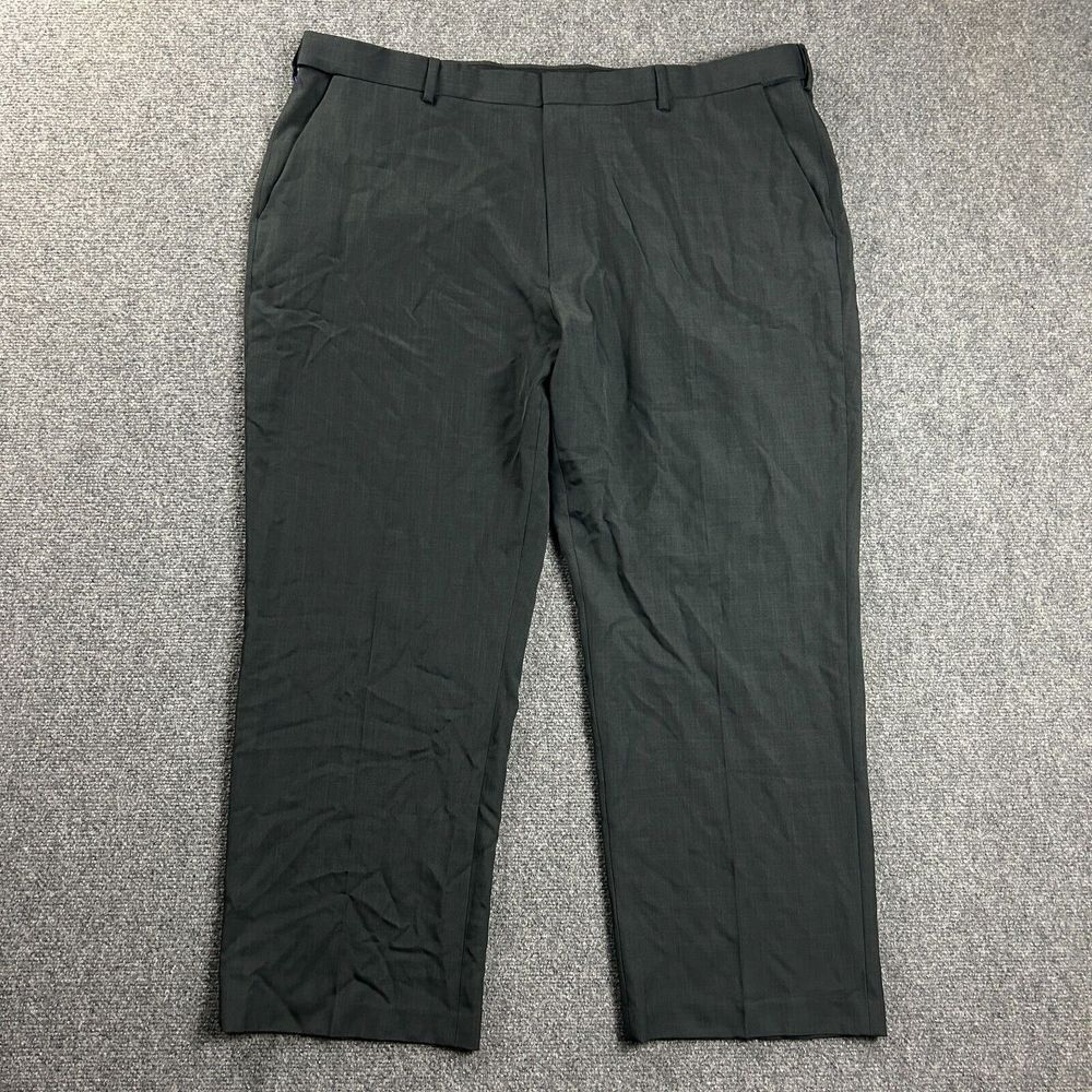 Van Heusen Pants Mens 44x29 Big & Tall Gray Slacks Dress Pants Polyester